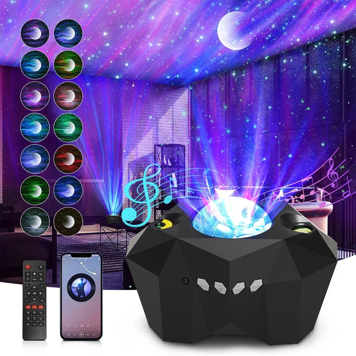 Star Projector , 3 En 1 LED Galaxy Projector Con Control Remoto, 55 Modos De Iluminación Con Altavoz De Música Bt Y Función De Tiempo, Proyector De Luna Con Luz Nocturna Para Niños Bebé Fiesta Dormitorio Decoración Del Hogar
