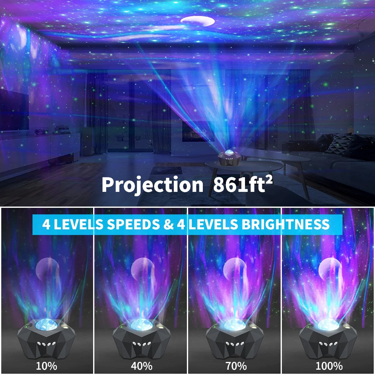 Star Projector , 3 En 1 LED Galaxy Projector Con Control Remoto, 55 Modos De Iluminación Con Altavoz De Música Bt Y Función De Tiempo, Proyector De Luna Con Luz Nocturna Para Niños Bebé Fiesta Dormitorio Decoración Del Hogar